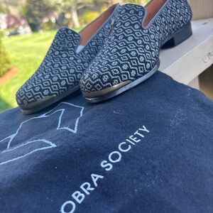 Society Black and White Flats with Woven Texture